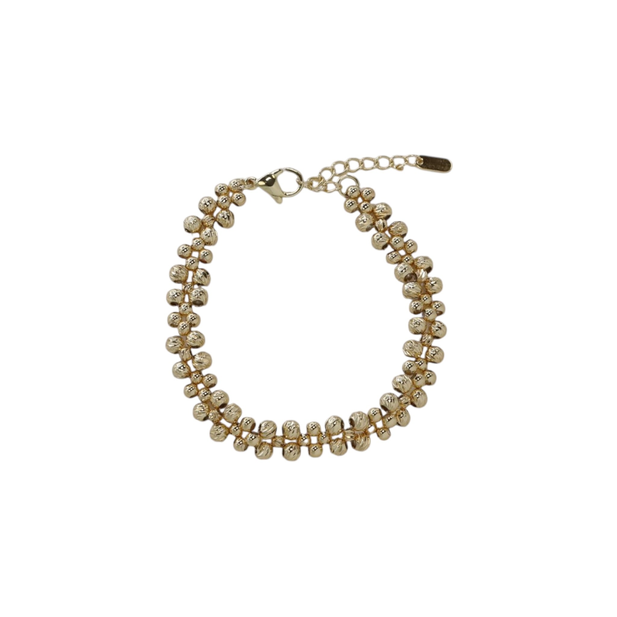 Textured Gold Bead Bracelet – Aria | 14K Gold Plated