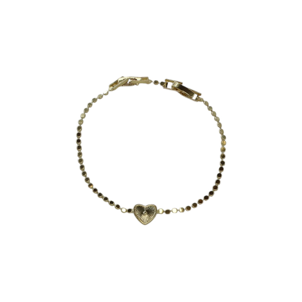 Minimal Heart Gold Bracelet – Amora | 14K Gold Plated