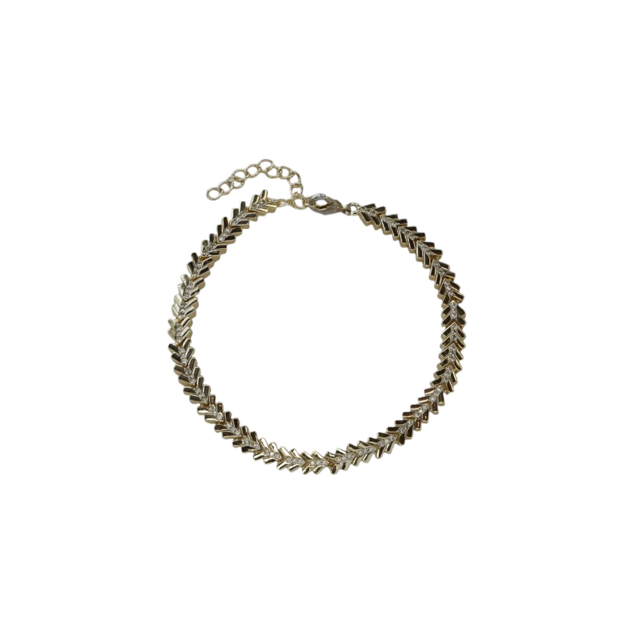 CZ Chevron Gold Bracelet – Elisse | 14K Gold Plated