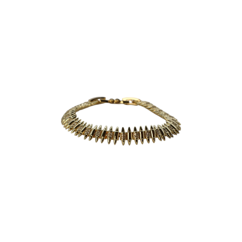 CZ Spiked Gold Bracelet – Astra Petite | 14K Gold Plated