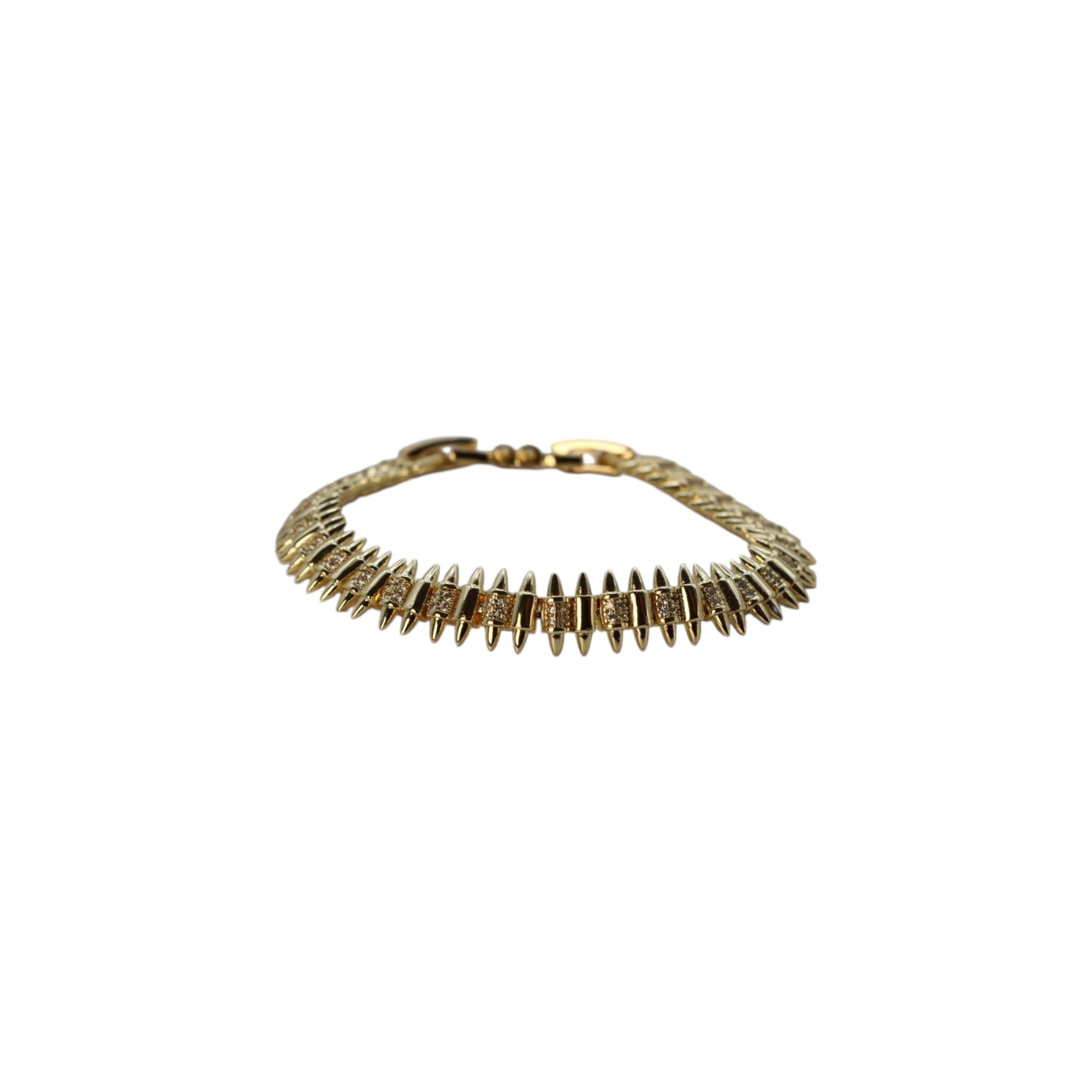 CZ Spiked Gold Bracelet – Astra Petite | 14K Gold Plated
