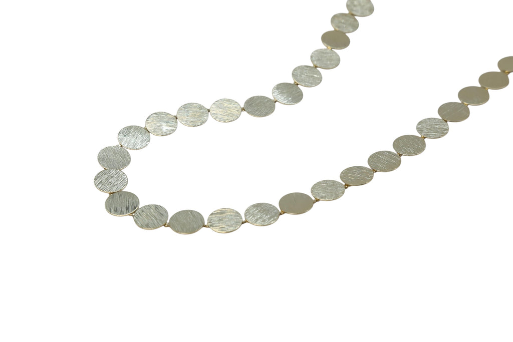Petite Brushed Disc Necklace – Seraya | 14K Gold Plated / Silver Finish