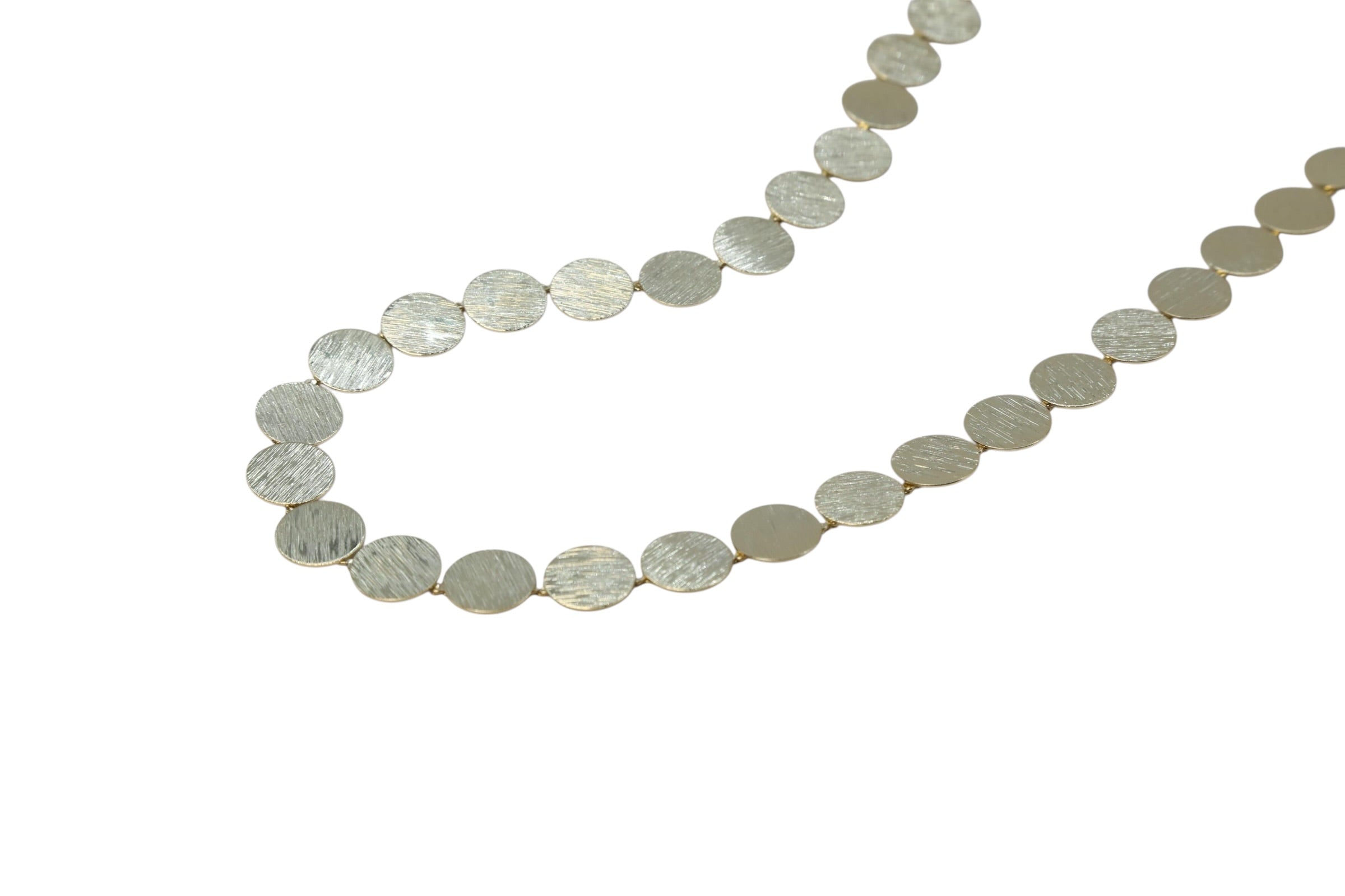 Petite Brushed Disc Necklace – Seraya | 14K Gold Plated / Silver Finish