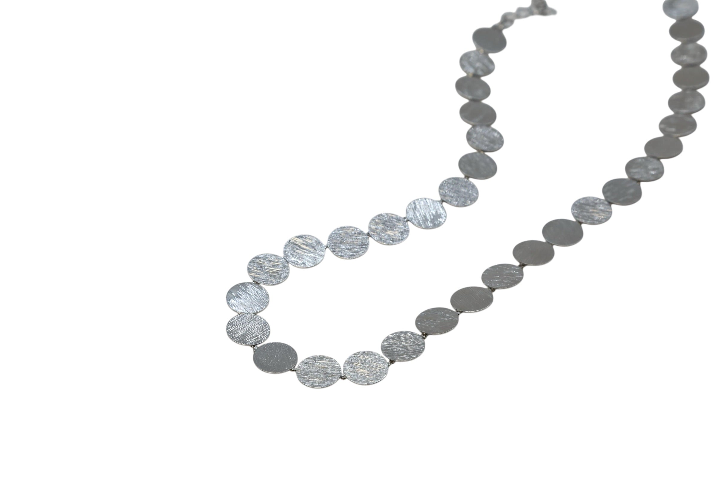 Petite Brushed Disc Necklace – Seraya | 14K Gold Plated / Silver Finish