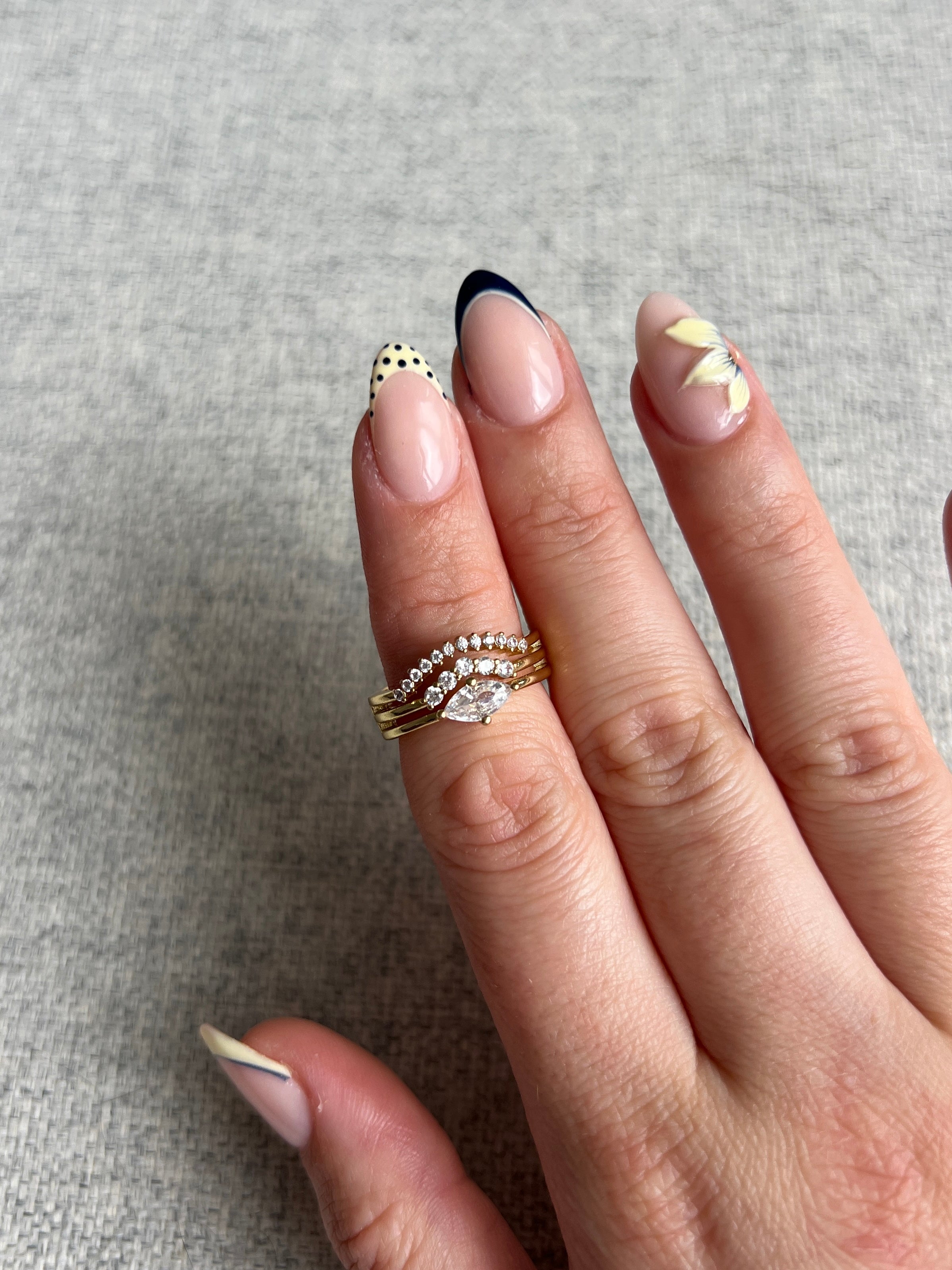Diana Statement Ring – Adjustable 14K Gold Plated CZ Ring