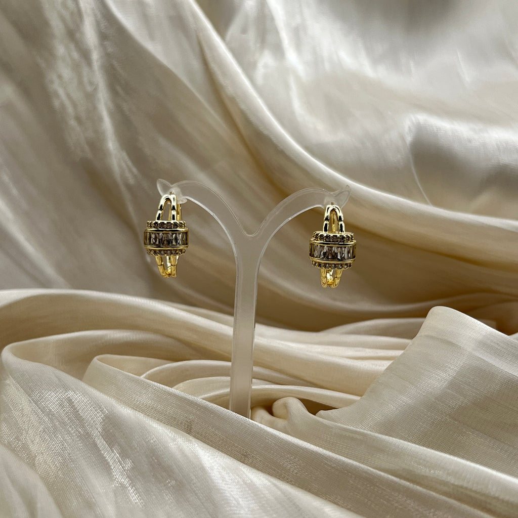 Baguette Pavé Hoop Earrings – Elvaria