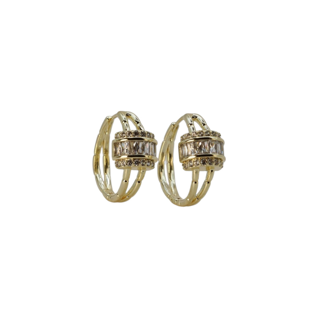 Baguette Pavé Hoop Earrings – Elvaria