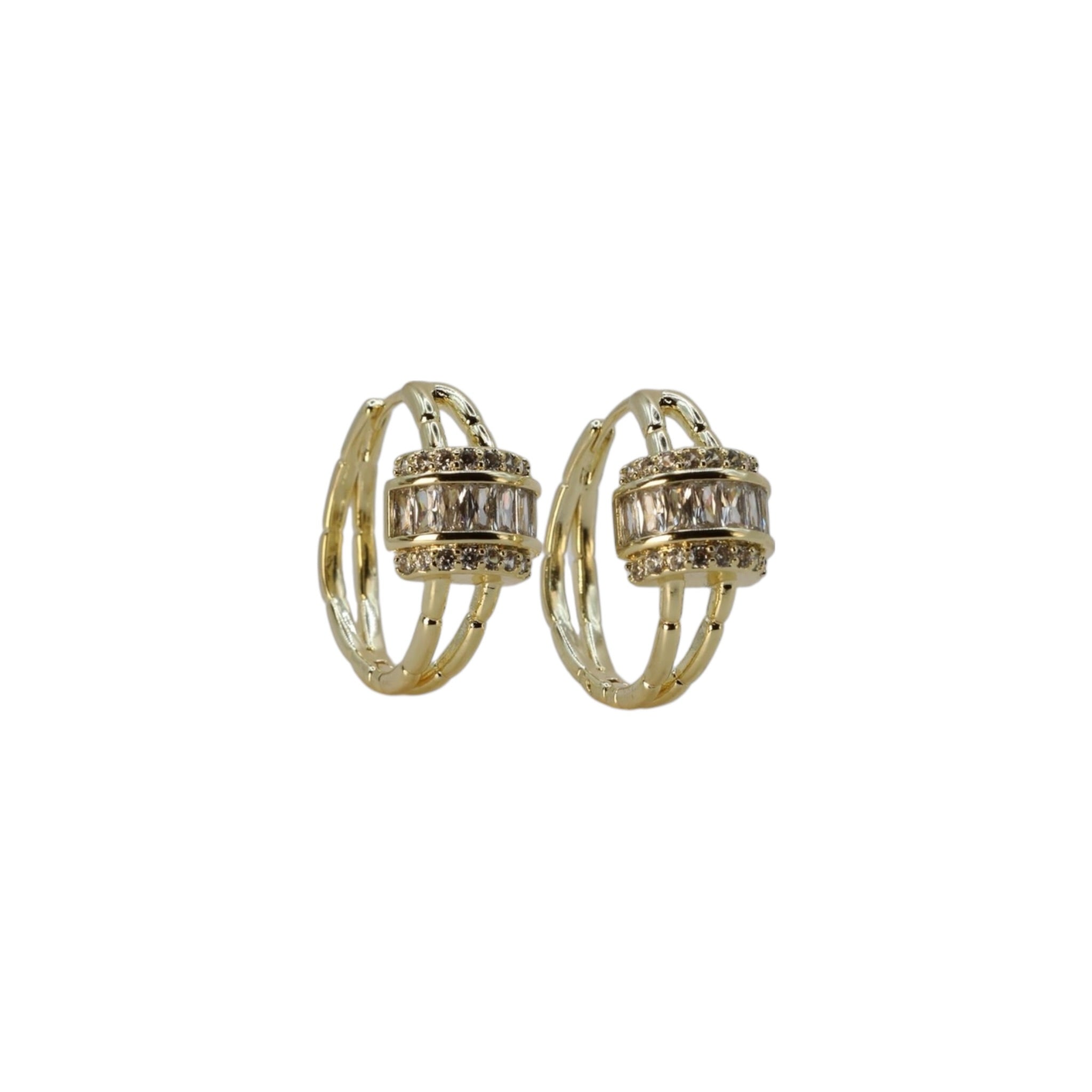 Baguette Pavé Hoop Earrings – Elvaria
