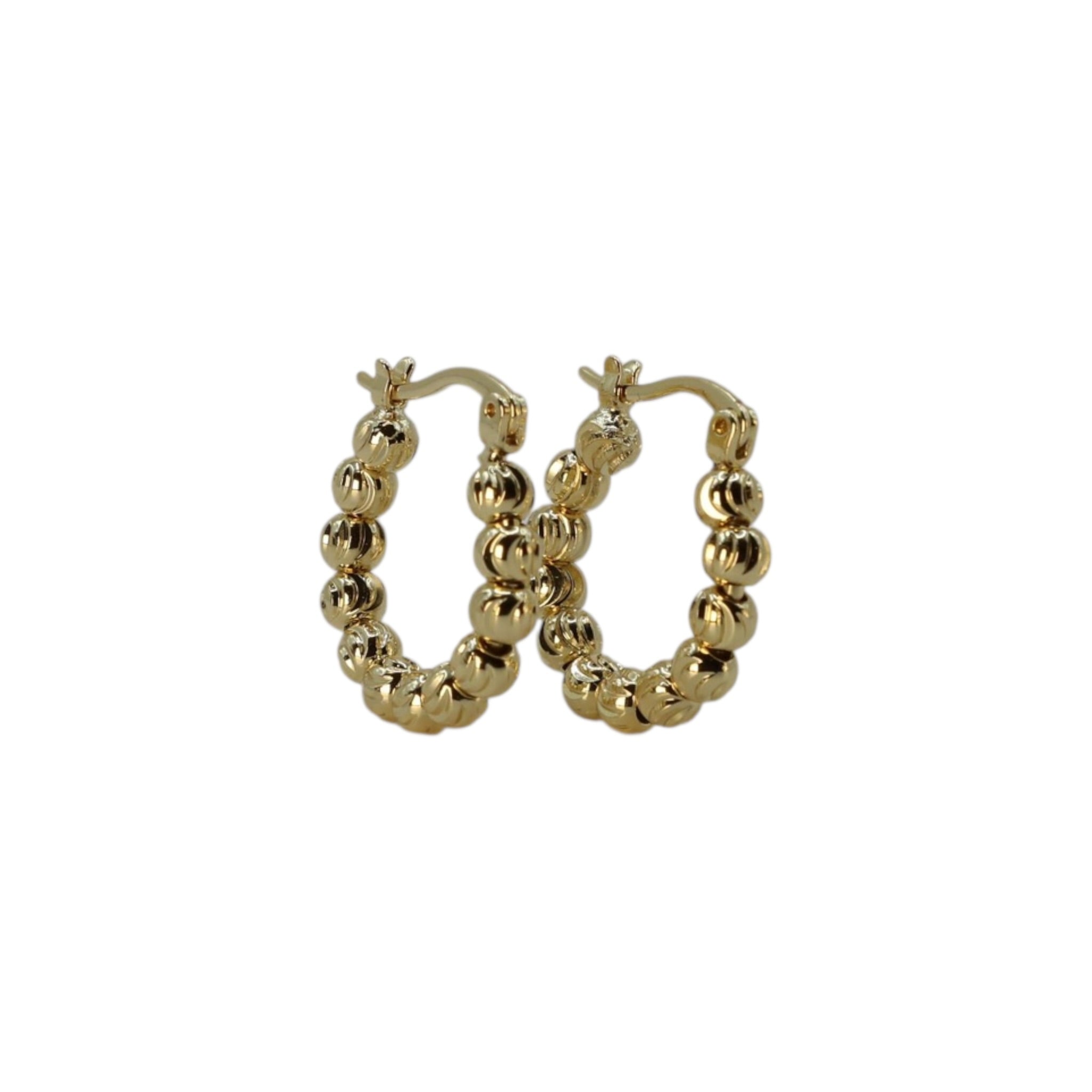 Beaded Hoop Earrings Gold – Aria