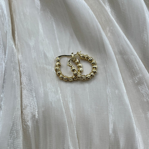 Beaded Hoop Earrings Gold – Aria