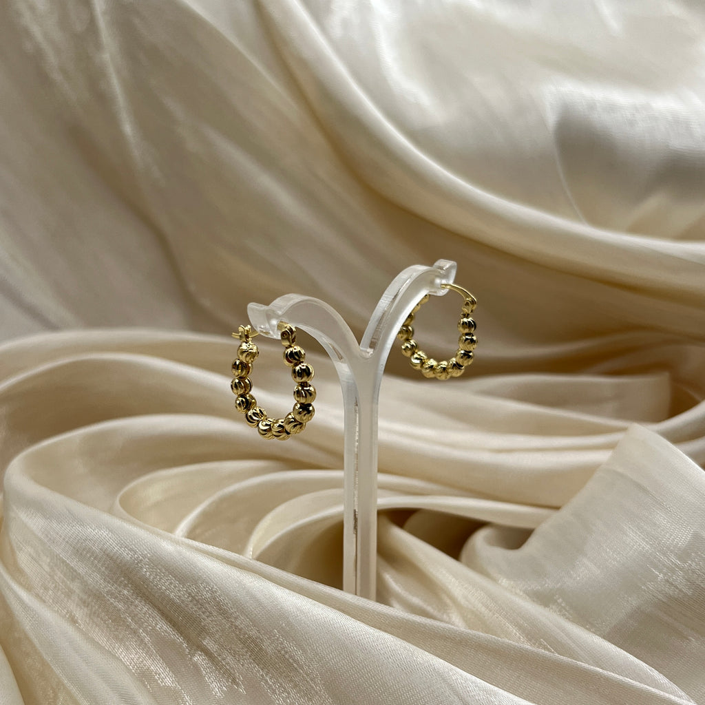 Beaded Hoop Earrings Gold – Aria