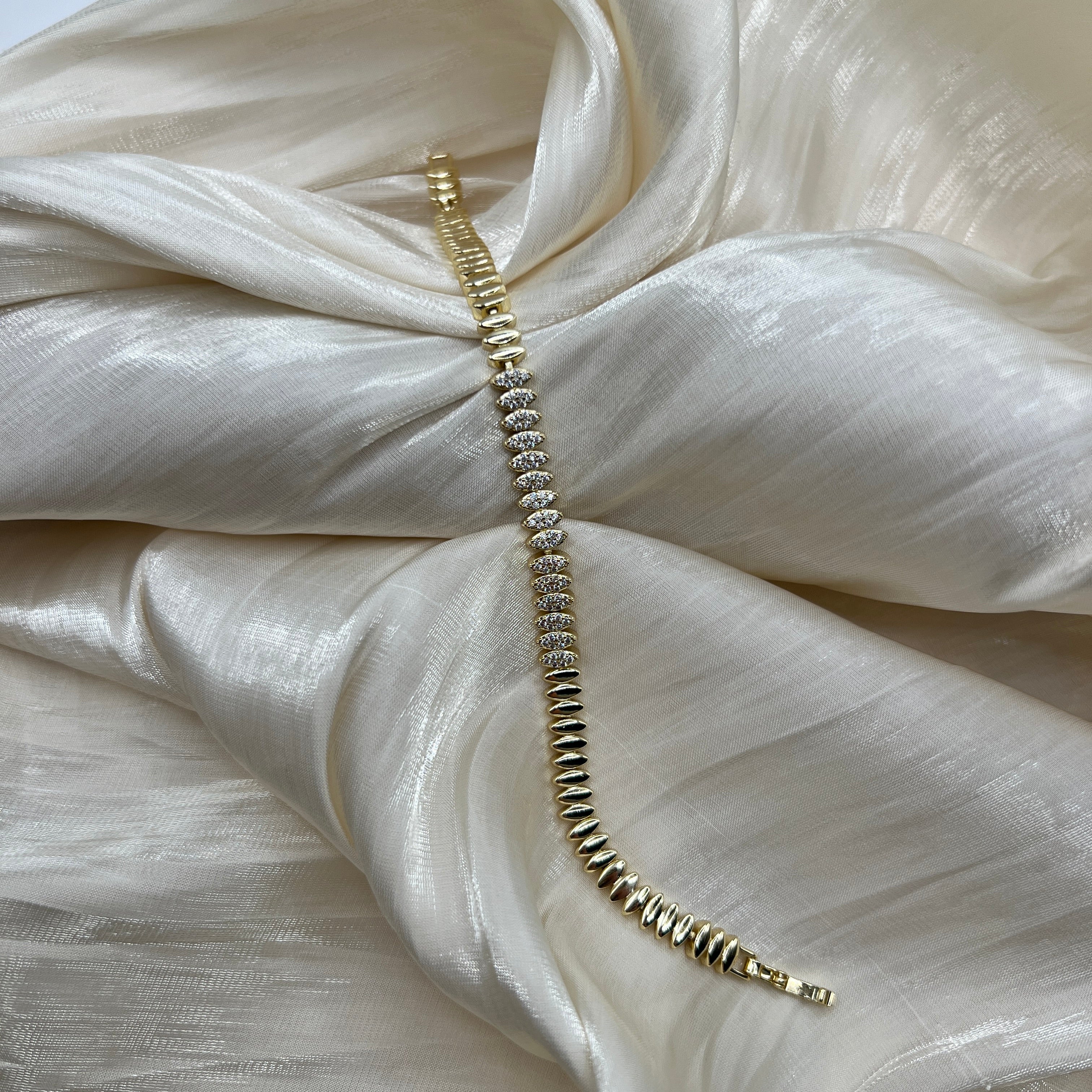 CZ Pavé Gold Statement Bracelet – Margot | 14K Gold Plated