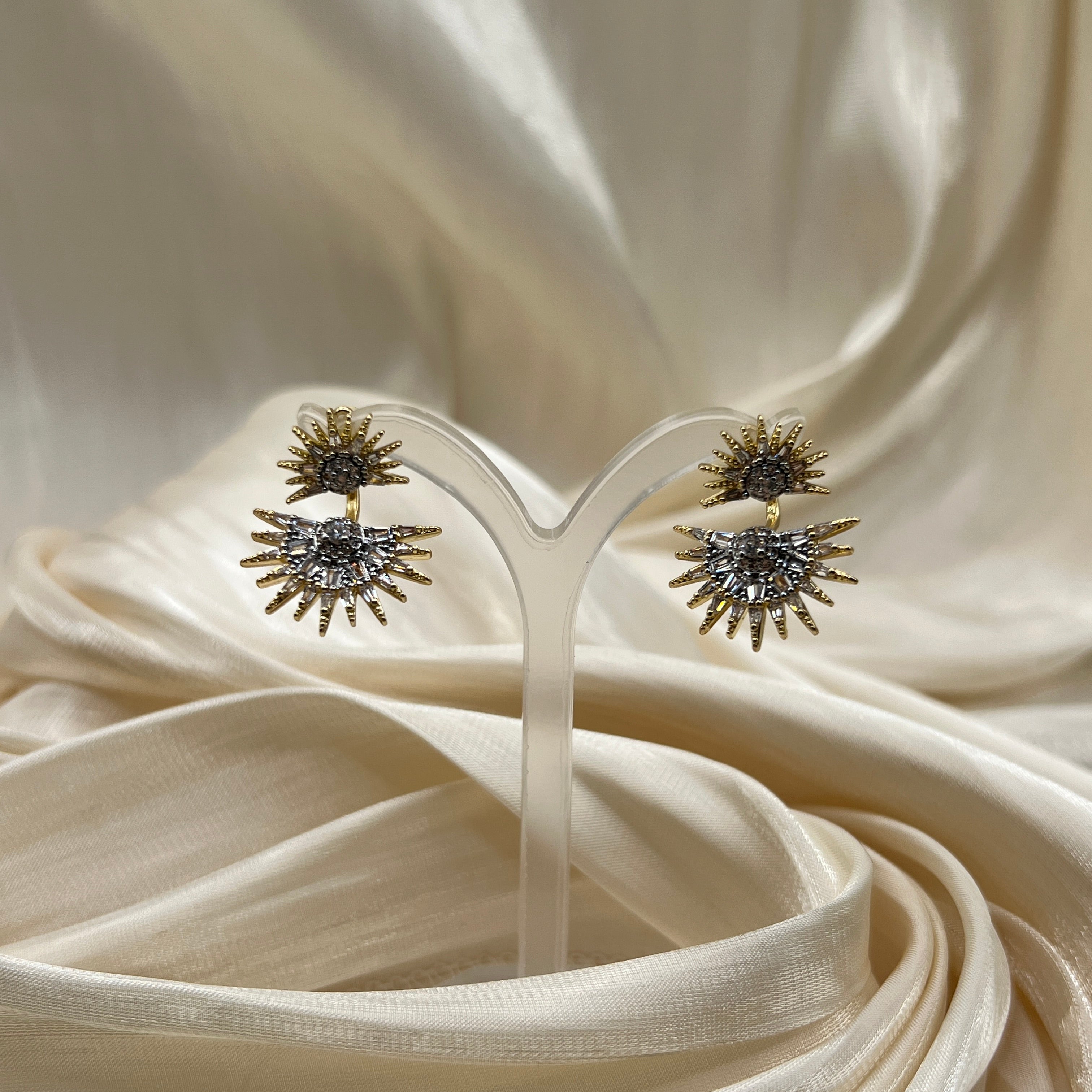Celestial Burst Statement Earrings Gold – Serenne