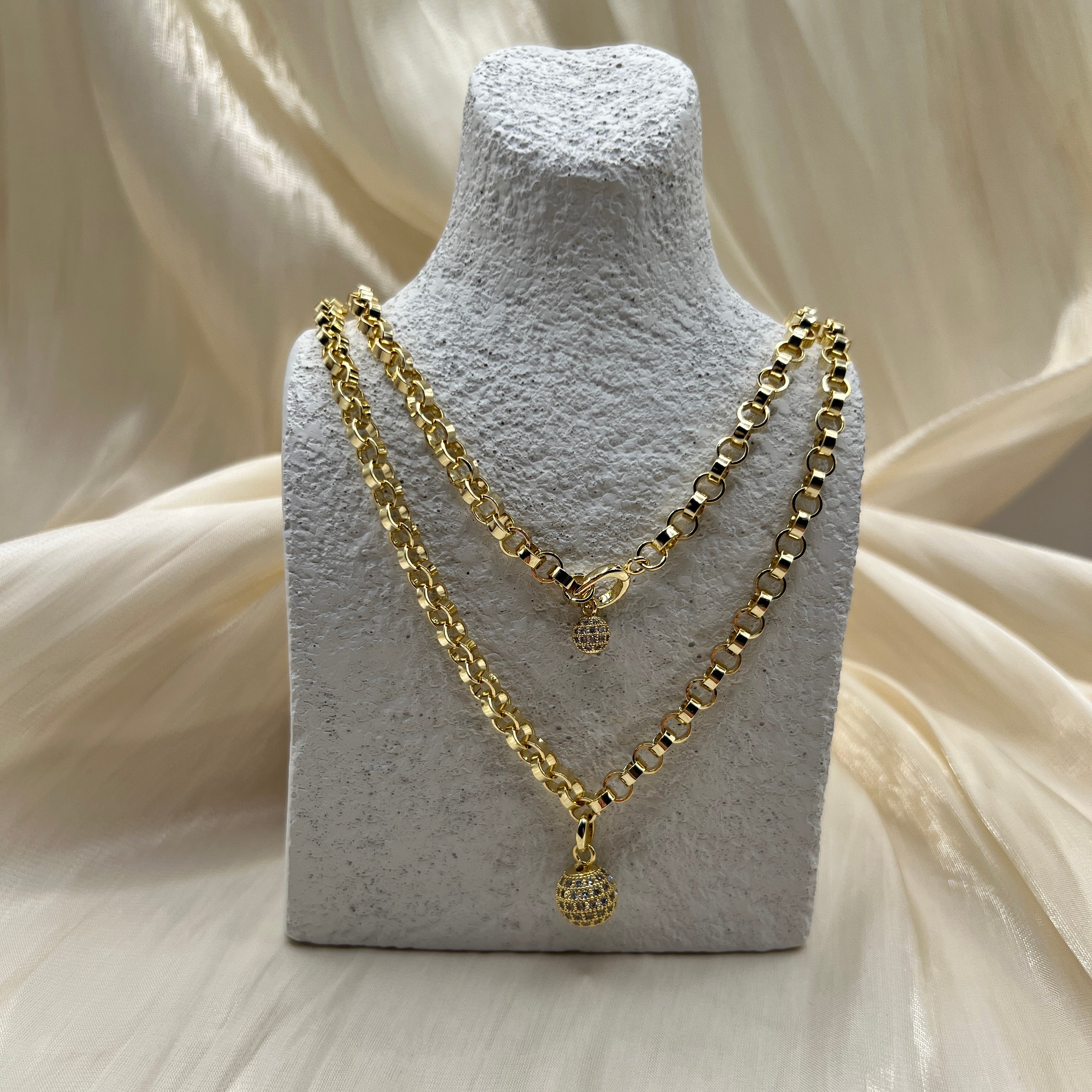 Chunky Chain Pendant Necklace – Zafira | 14K Gold Plated