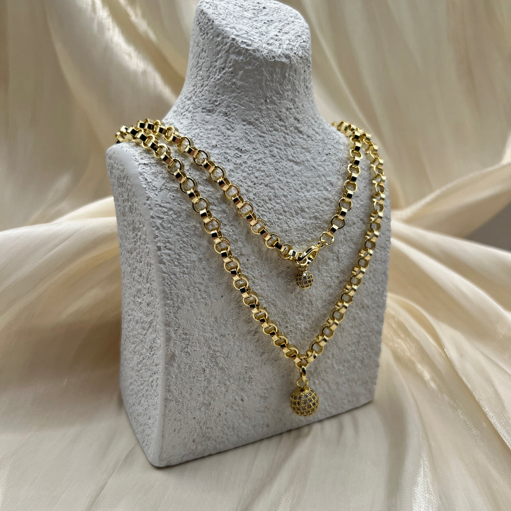 Chunky Chain Pendant Necklace – Zafira | 14K Gold Plated