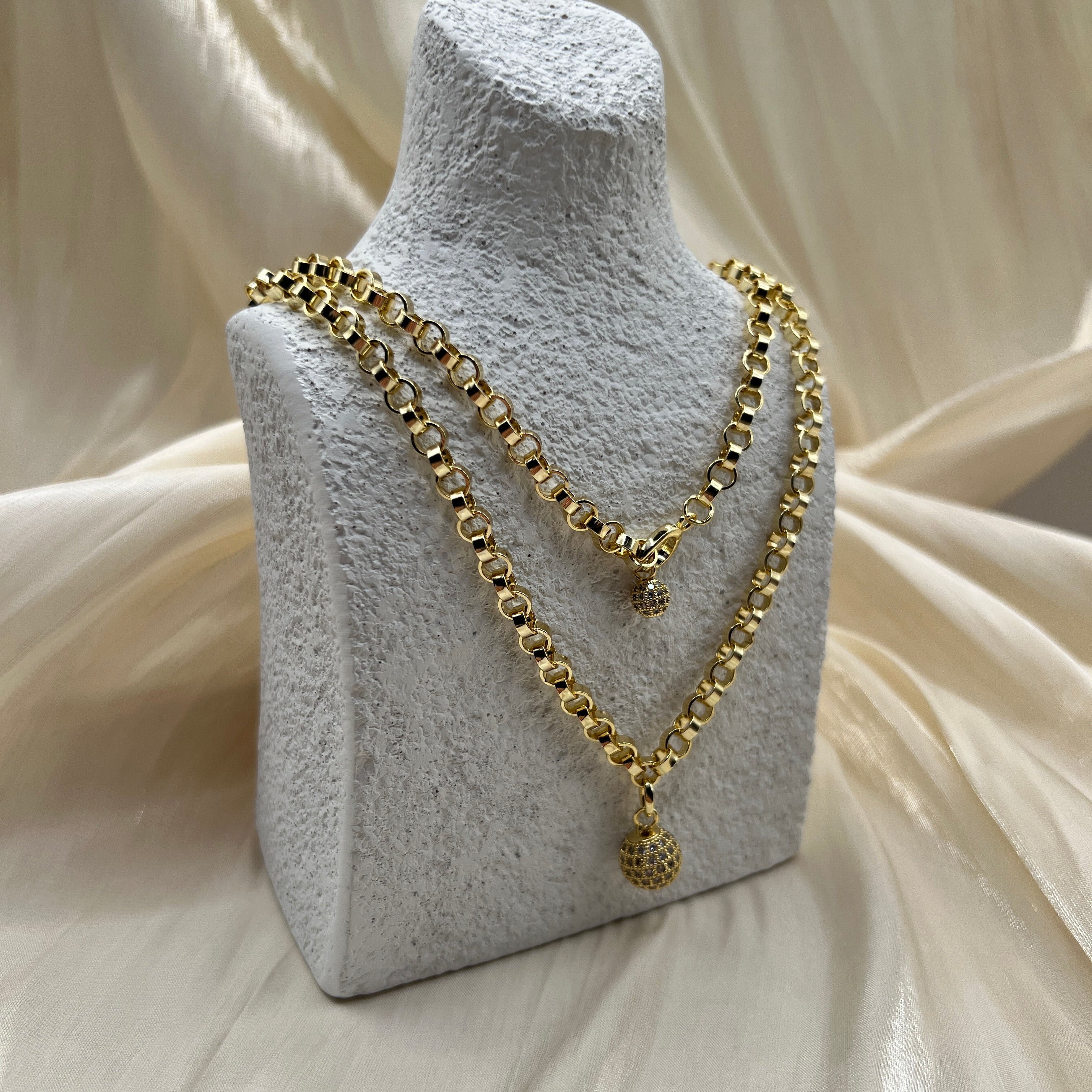 Chunky Chain Pendant Necklace – Zafira | 14K Gold Plated