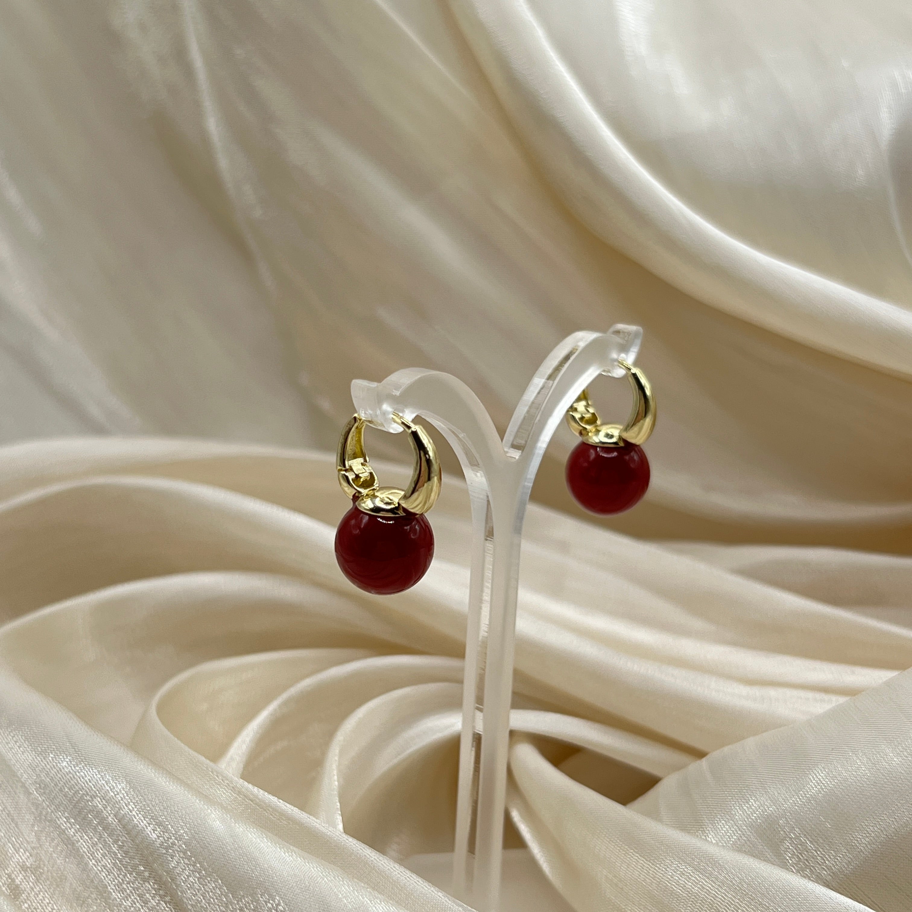 Classic Pearl Drop Hoop Earrings – Virella