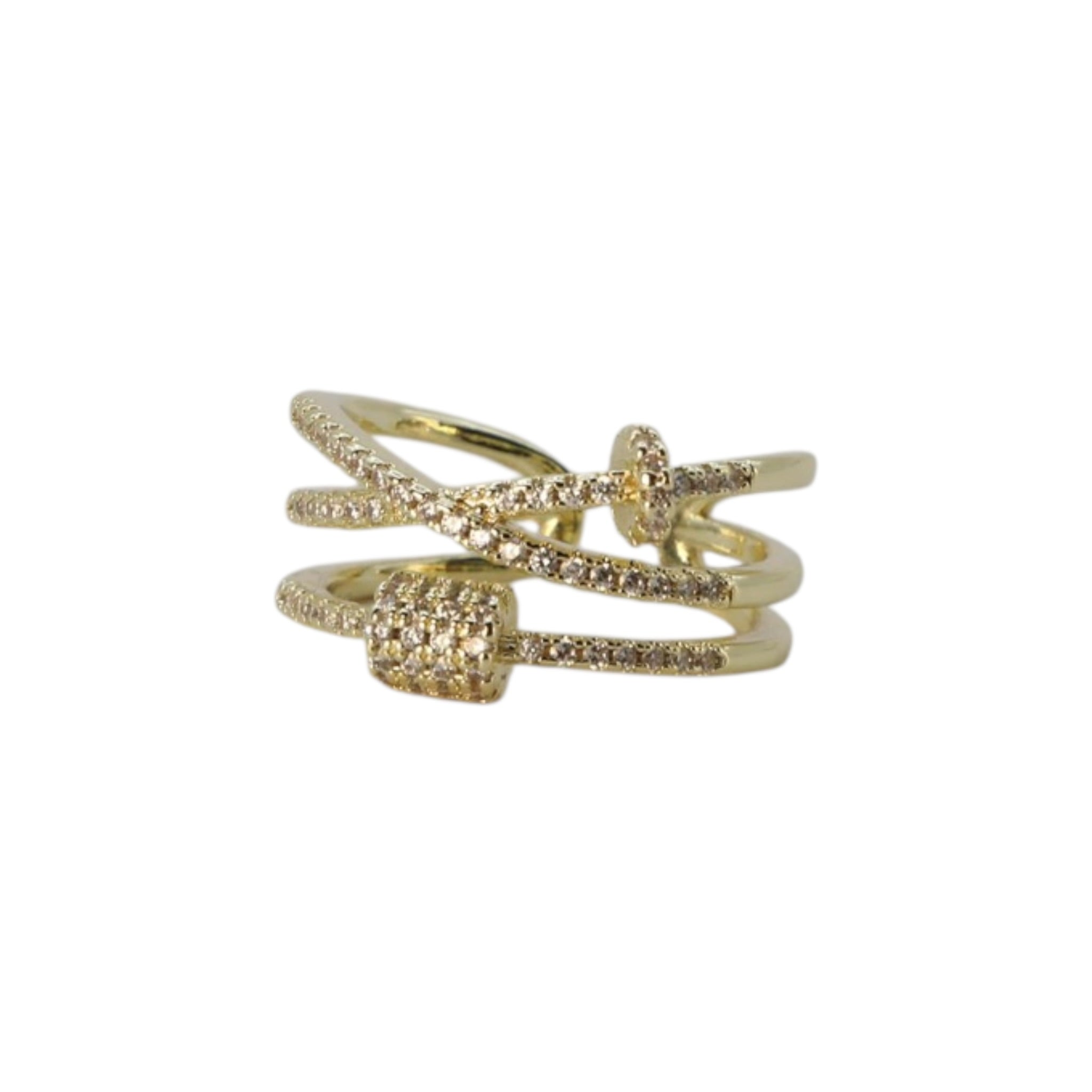 Criss-Cross Pave Ring – Aurora