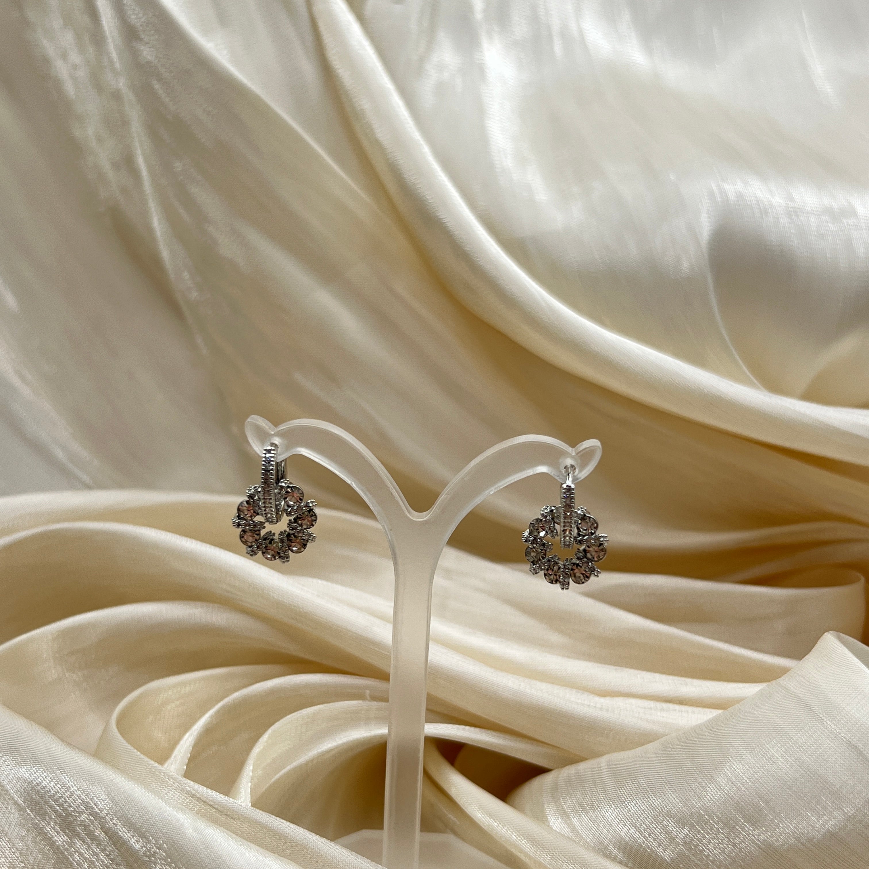 Crystal Halo Drop Earrings Gold – Orlena