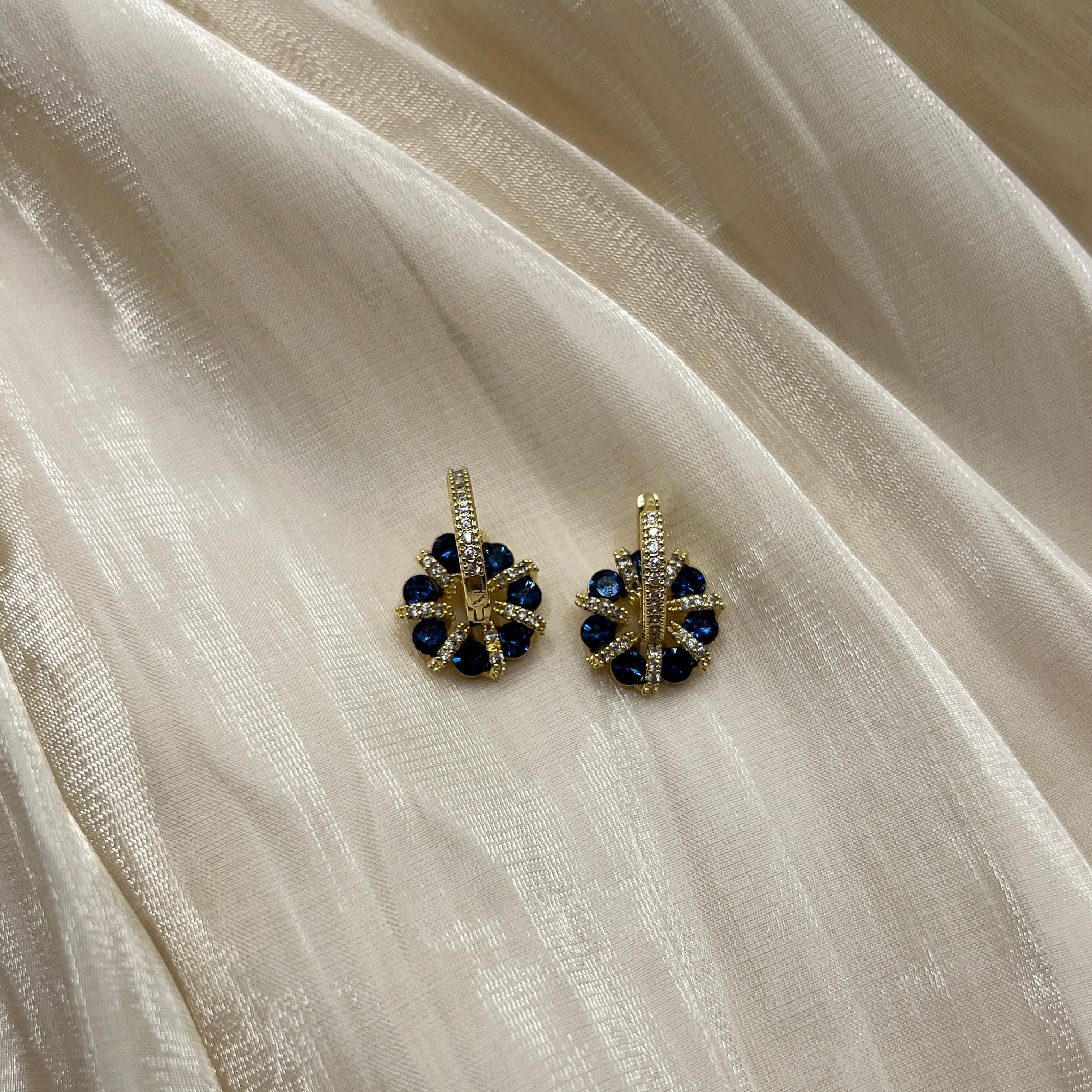 Crystal Halo Drop Earrings Gold – Orlena