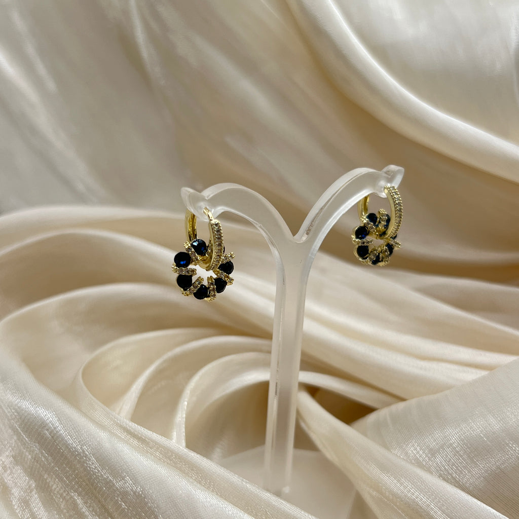 Crystal Halo Drop Earrings Gold – Orlena