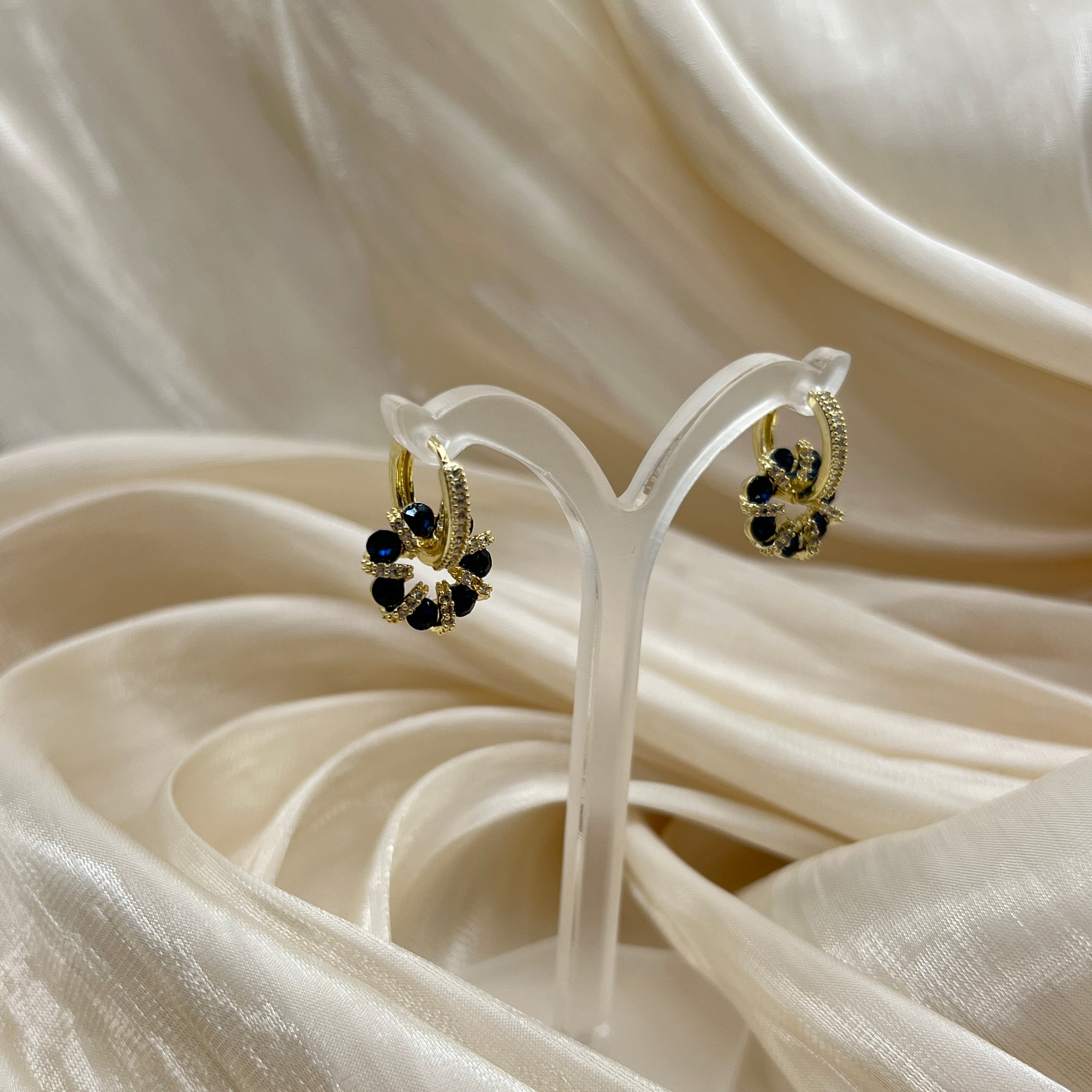 Crystal Halo Drop Earrings Gold – Orlena