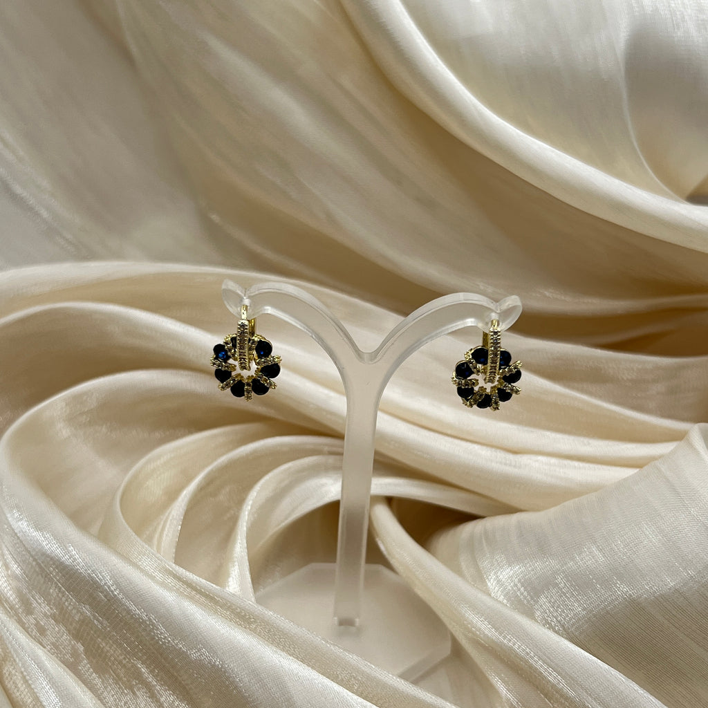 Crystal Halo Drop Earrings Gold – Orlena