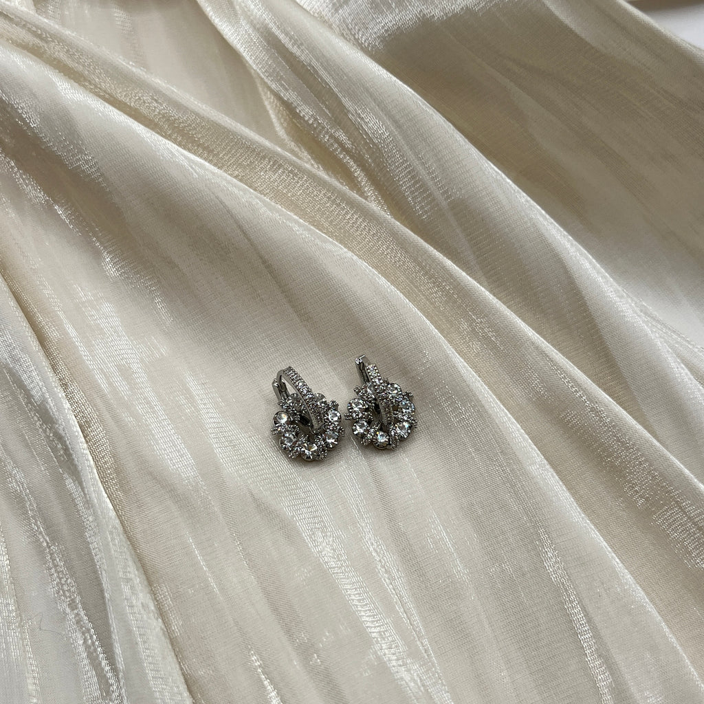 Crystal Halo Drop Earrings Gold – Orlena