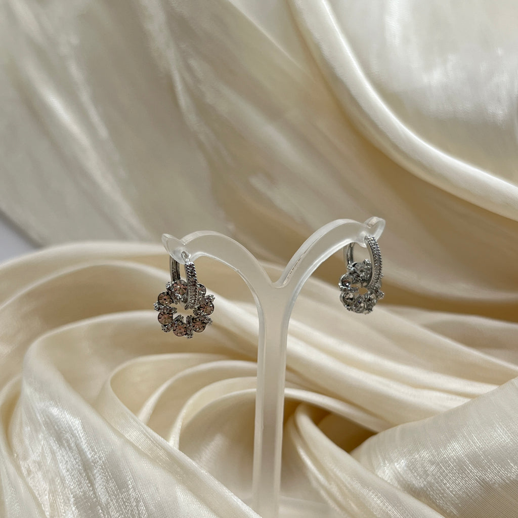 Crystal Halo Drop Earrings Gold – Orlena