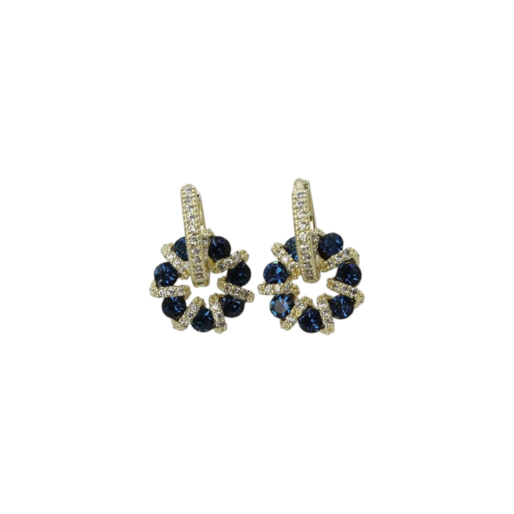 Crystal Halo Drop Earrings Gold – Orlena