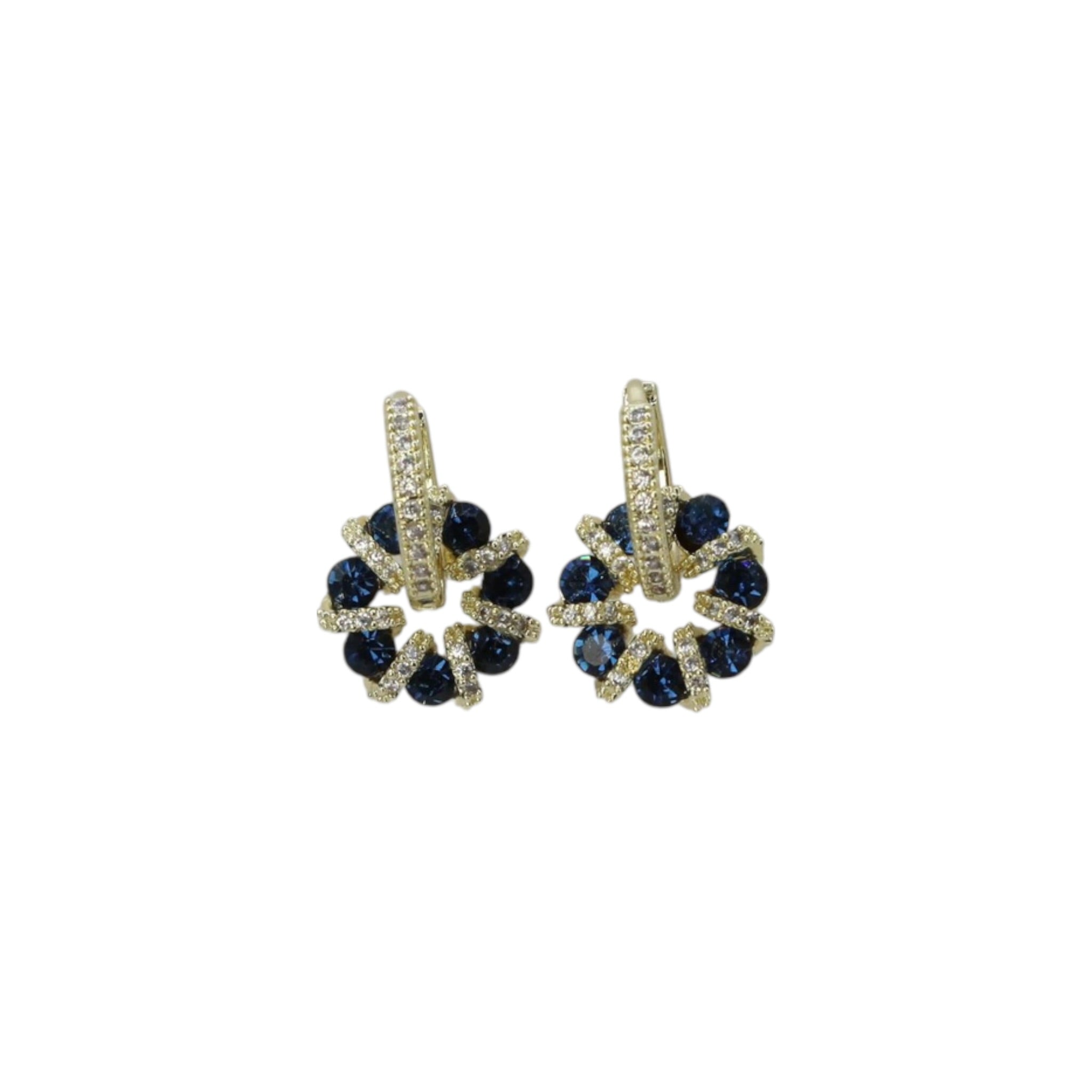 Crystal Halo Drop Earrings Gold – Orlena