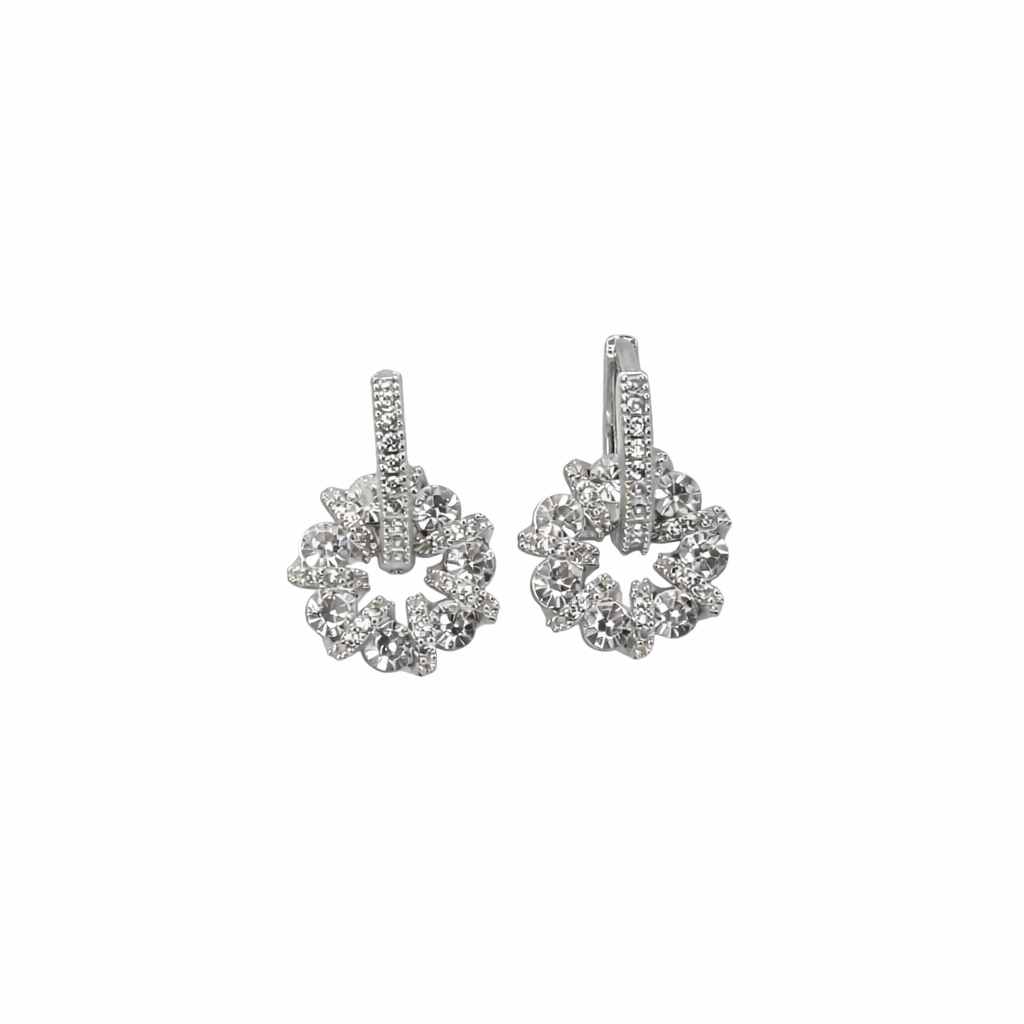 Crystal Halo Drop Earrings Gold – Orlena