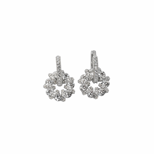 Crystal Halo Drop Earrings Gold – Orlena