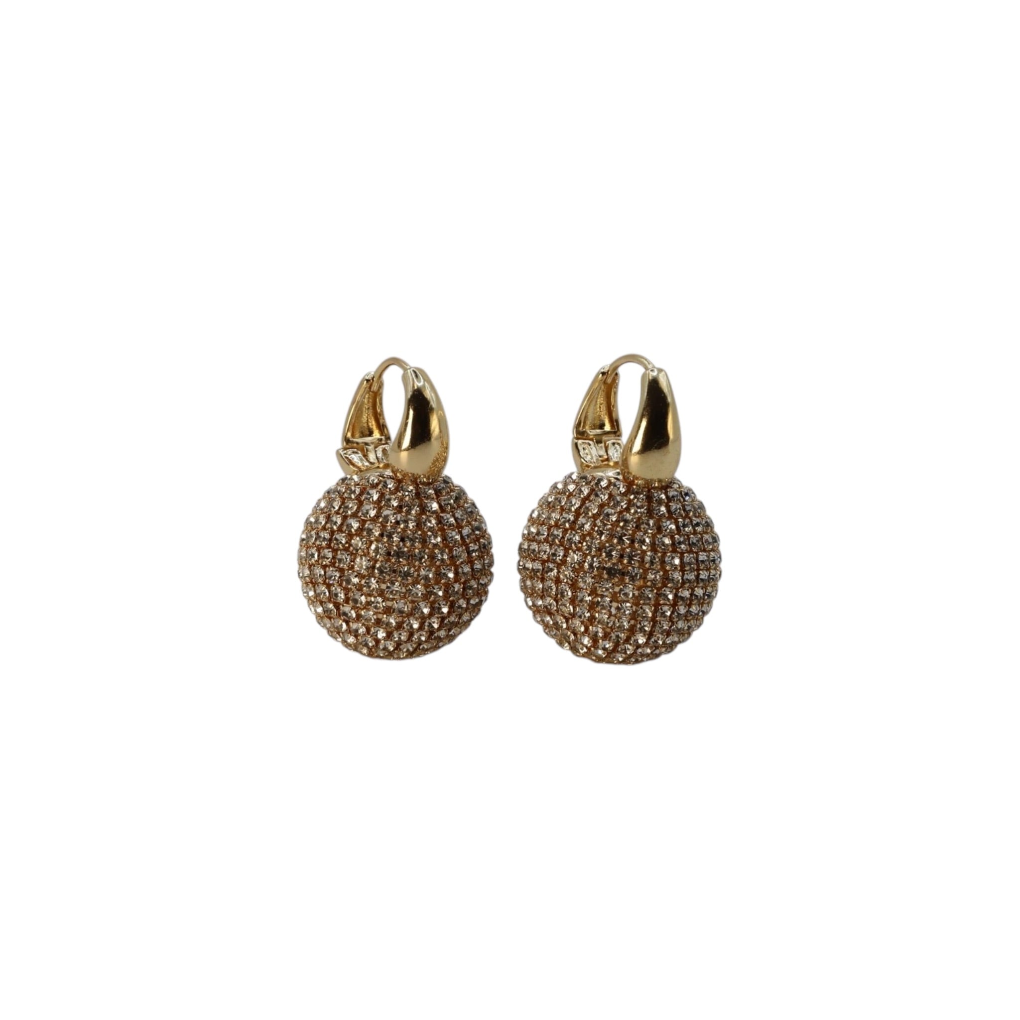 Crystal Pavé Sphere Hoop Earrings – Noirelle
