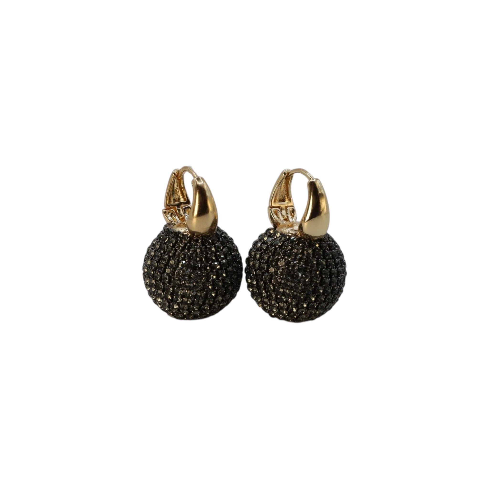 Crystal Pavé Sphere Hoop Earrings – Noirelle