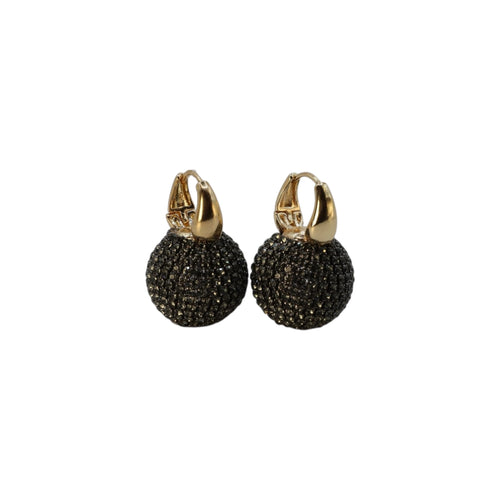 Crystal Pavé Sphere Hoop Earrings – Noirelle