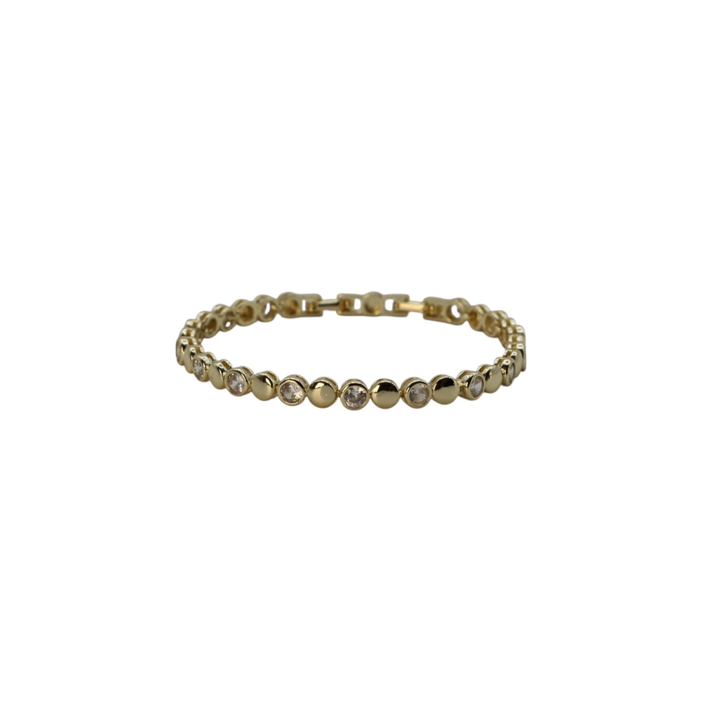 Dainty CZ Disc Bracelet – Celestia | 14K Gold Plated