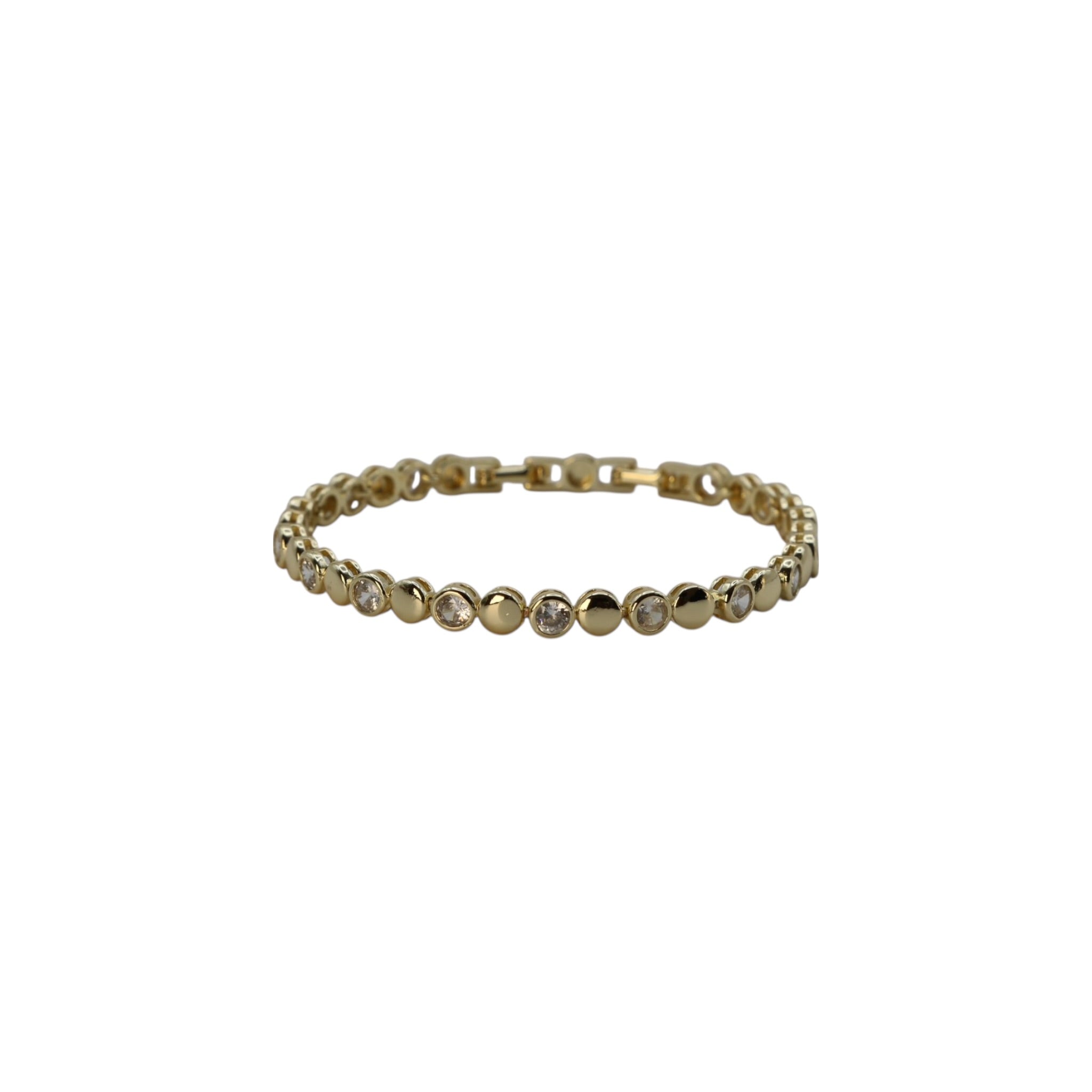 Dainty CZ Disc Bracelet – Celestia | 14K Gold Plated