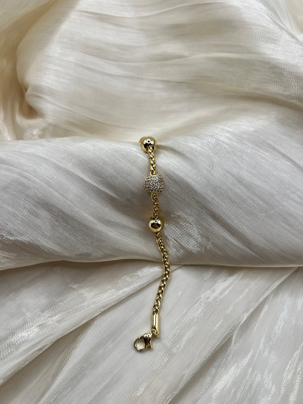Dainty Zircon Gold Bracelet – Rosa | 14K Gold Plated