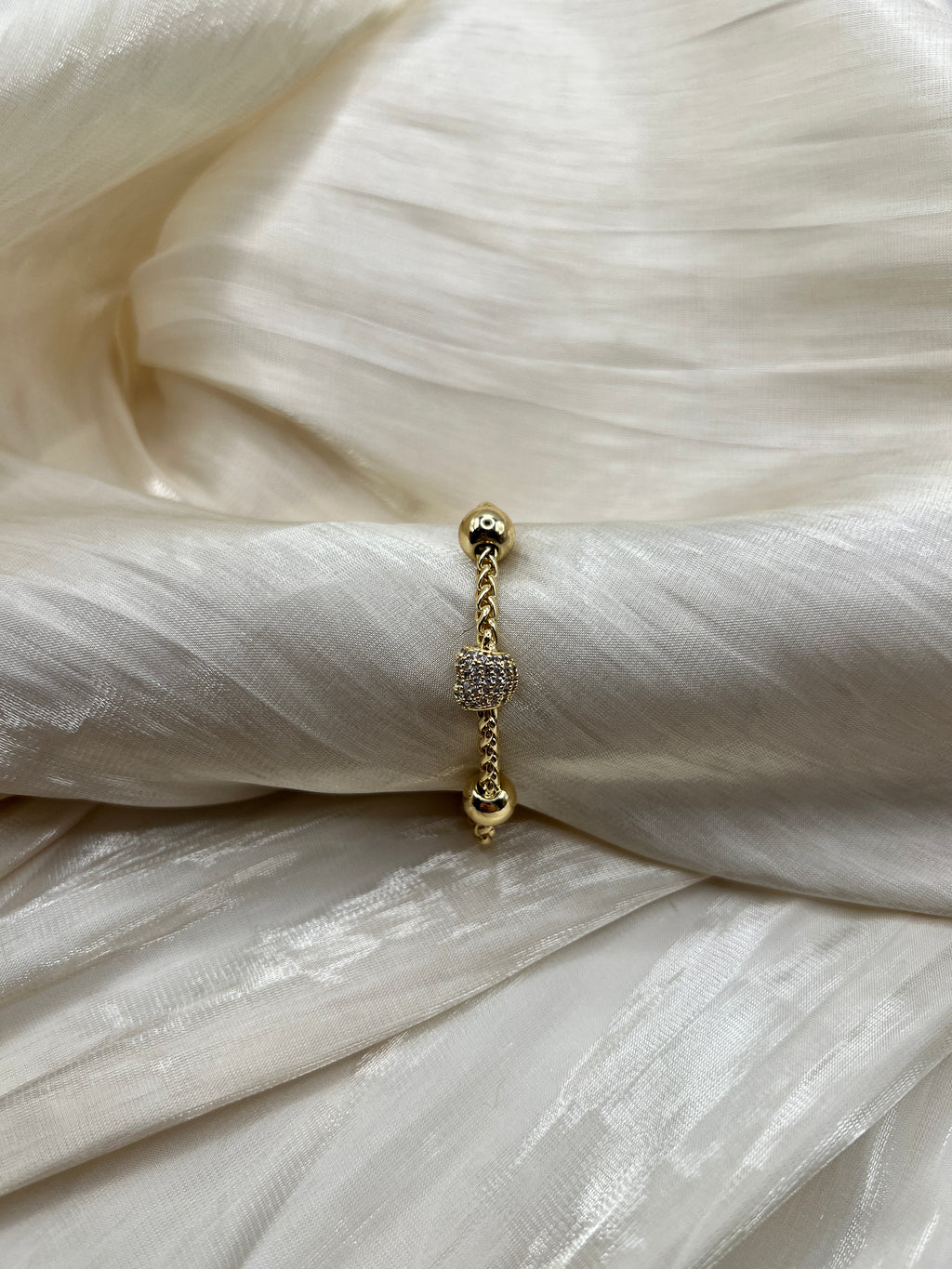 Dainty Zircon Gold Bracelet – Rosa | 14K Gold Plated
