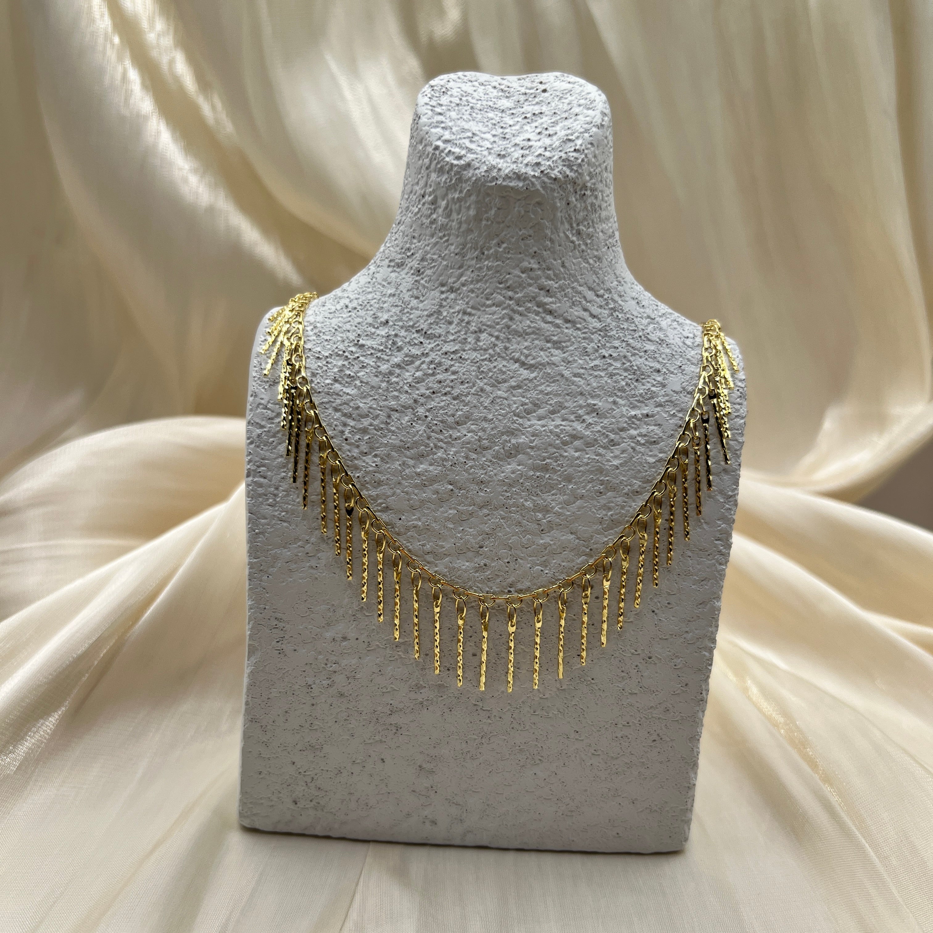 Fringe Chain Necklace – Zephyra | 14K Gold Plated
