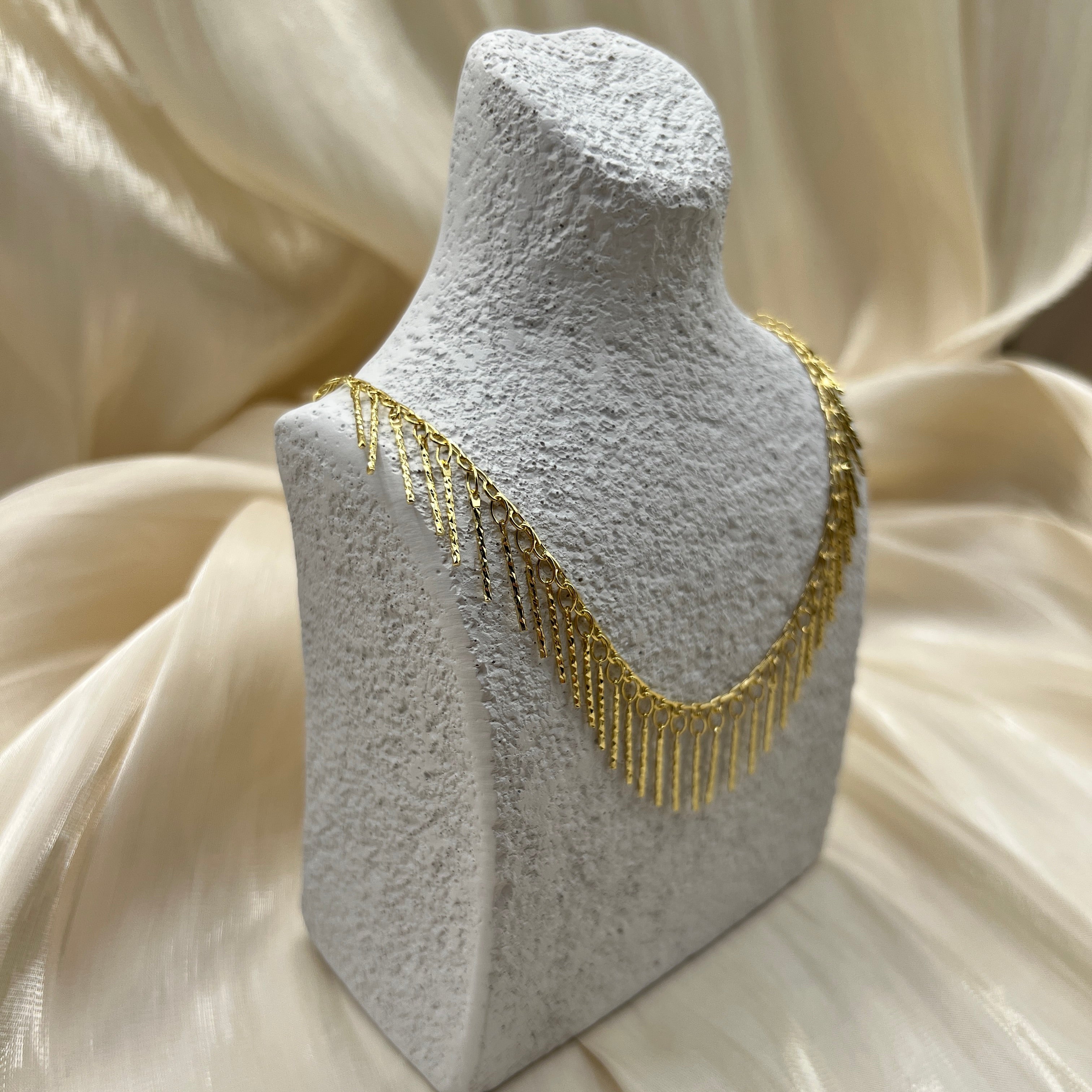 Fringe Chain Necklace – Zephyra | 14K Gold Plated