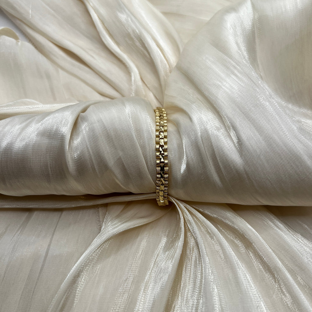 Geometric CZ Tennis Gold Bracelet – Alvera | 14K Gold Plated