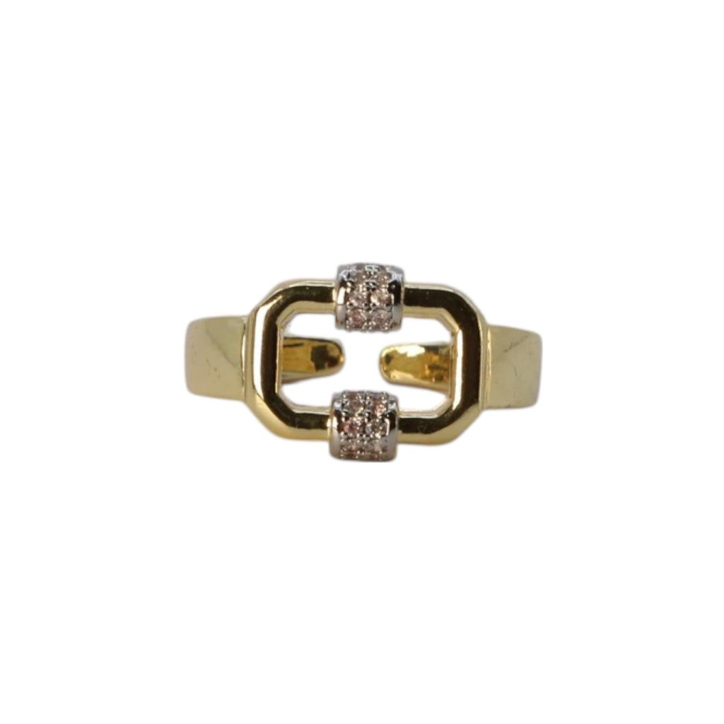 Gold Plated Geometric Link Ring – Aria