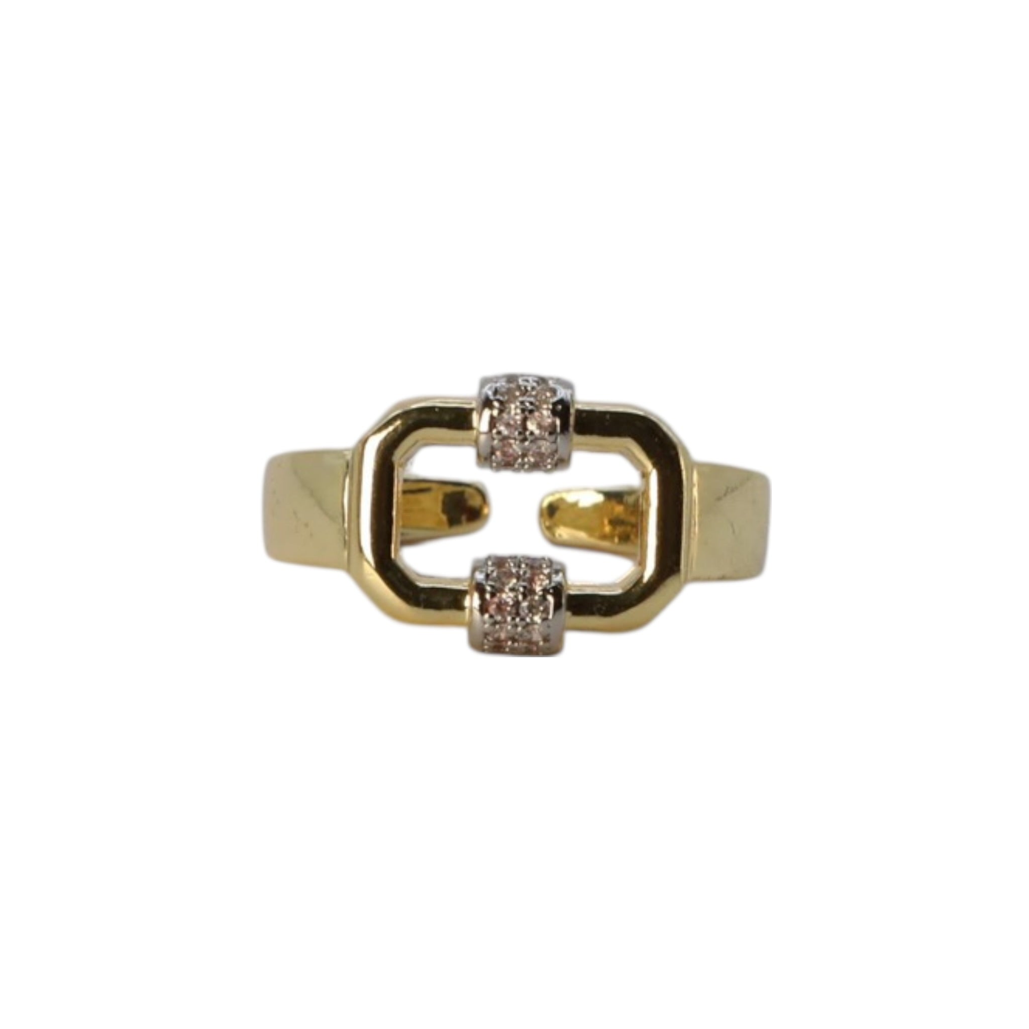 Gold Plated Geometric Link Ring – Aria