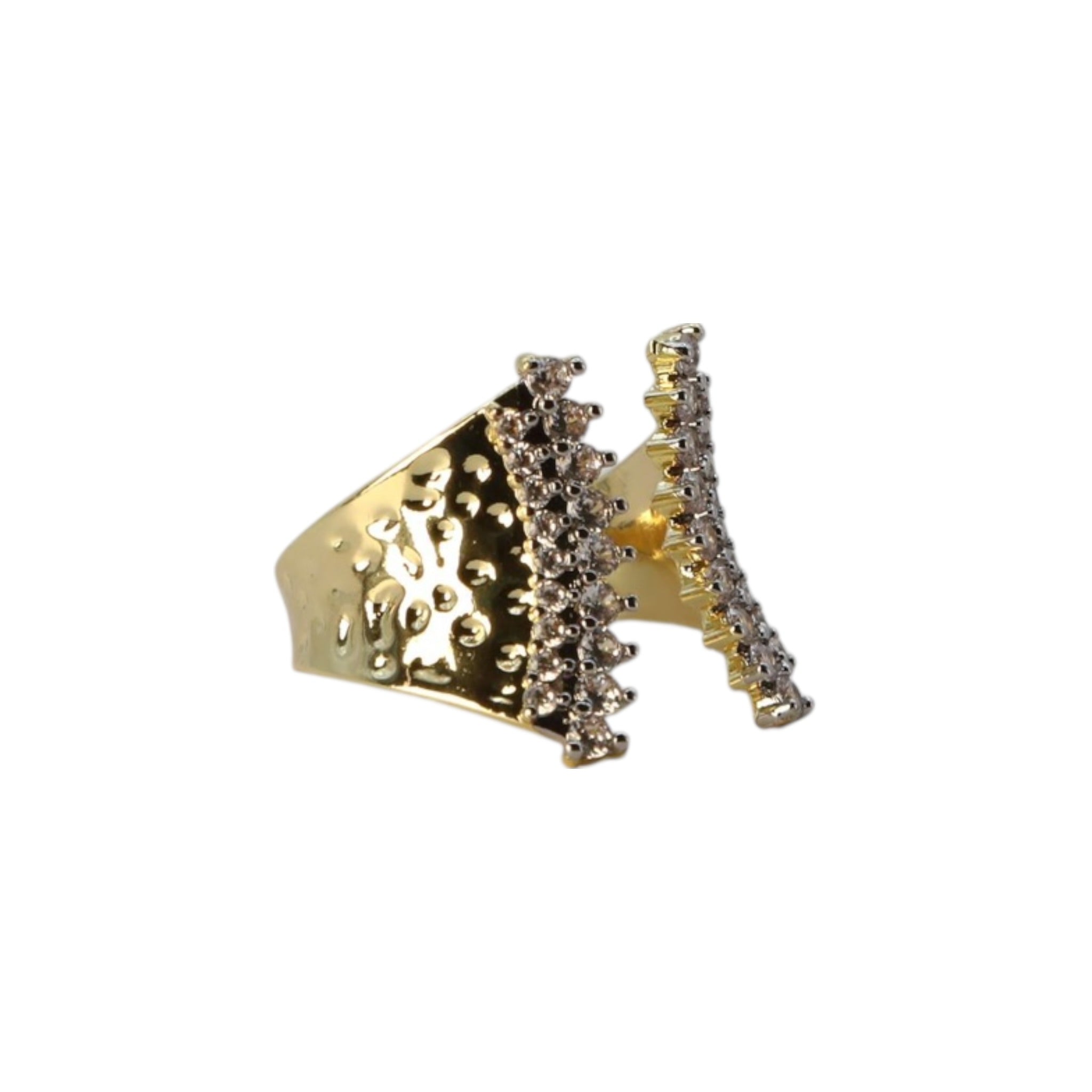 Hammered Pavé Adjustable Ring – Zarevia