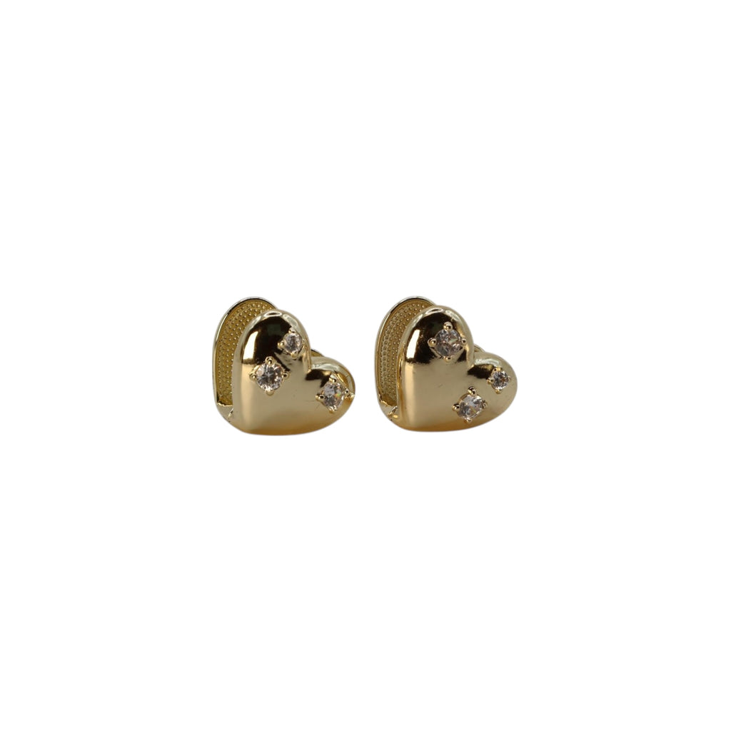 Heart Stone Stud Earrings Gold – Amelisse