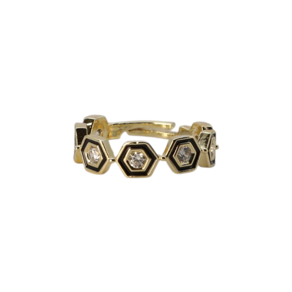 Hexagon Stone Adjustable Ring – Nyvera