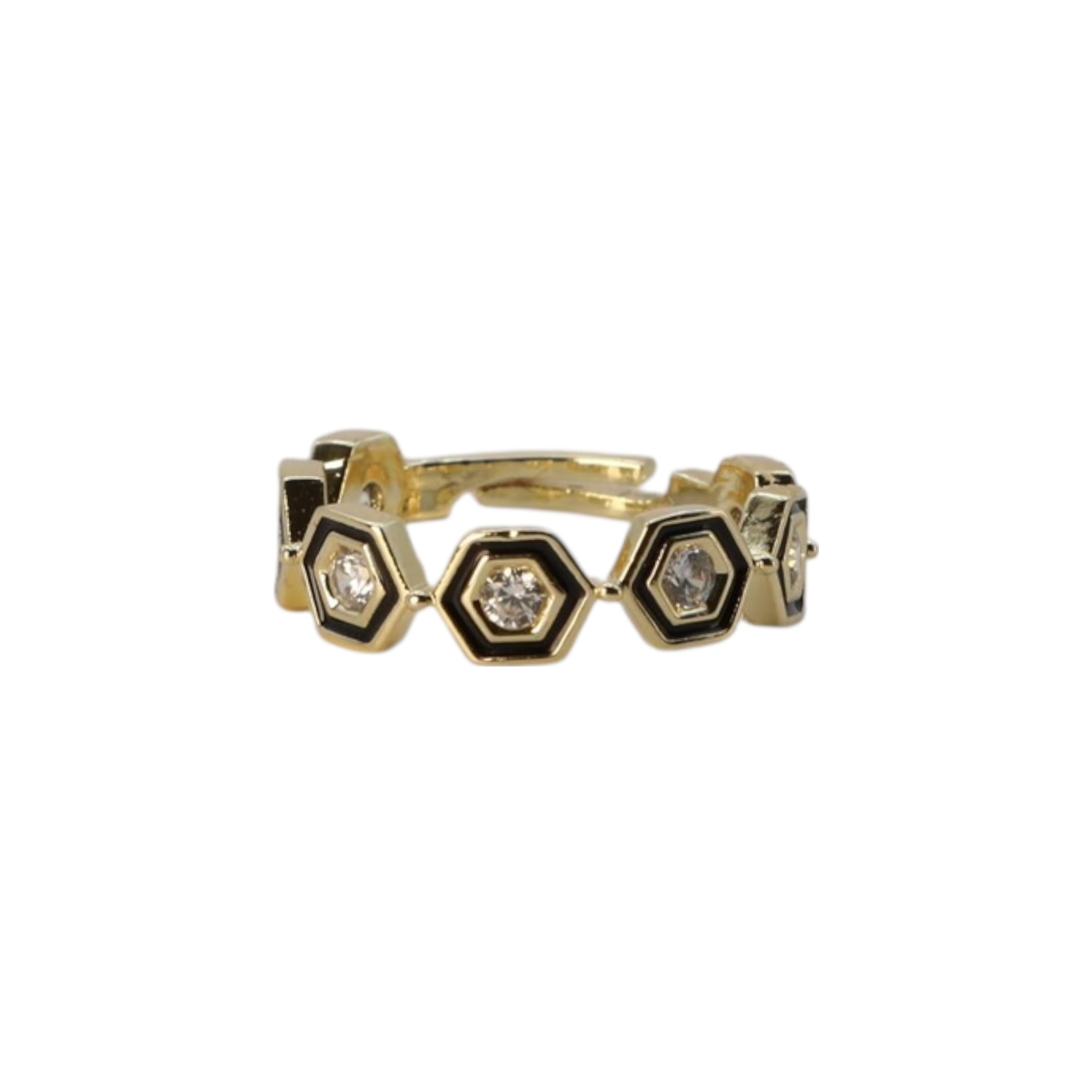 Hexagon Stone Adjustable Ring – Nyvera