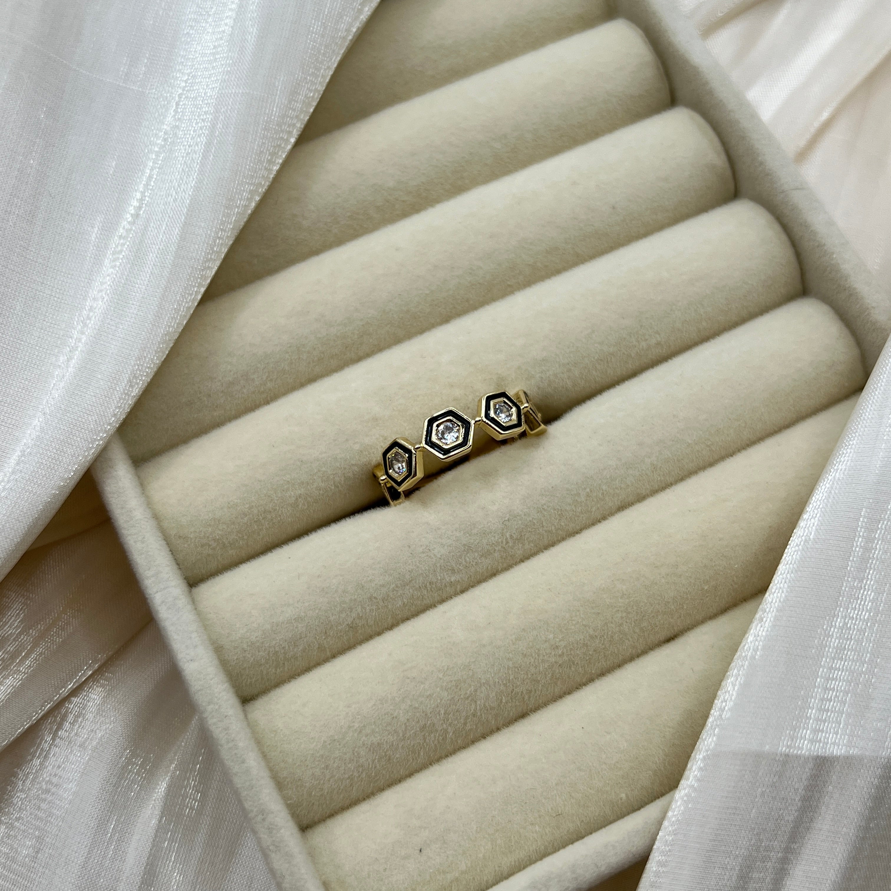 Hexagon Stone Adjustable Ring – Nyvera